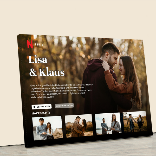 Romantische Komödie - Druck auf Leinwand, personalisiertes Geschenk für Paare