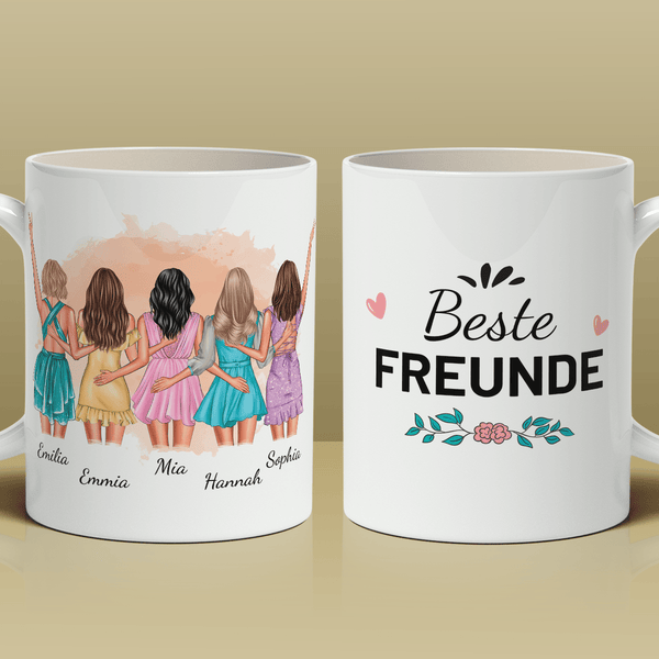 Beste Freunde - 1x Bedruckte Tasse, personalisiertes Geschenk für Freundin - Adamell.de
