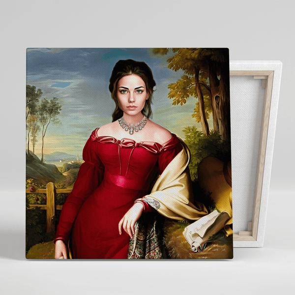 Frauenporträt - Druck auf Leinwand, personalisiertes Geschenk für Tante - Adamell.de