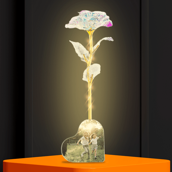 Leuchtende LED-Ewige Rose mit persönlichem Aufdruck MEINE SCHWESTER - Adamell.de