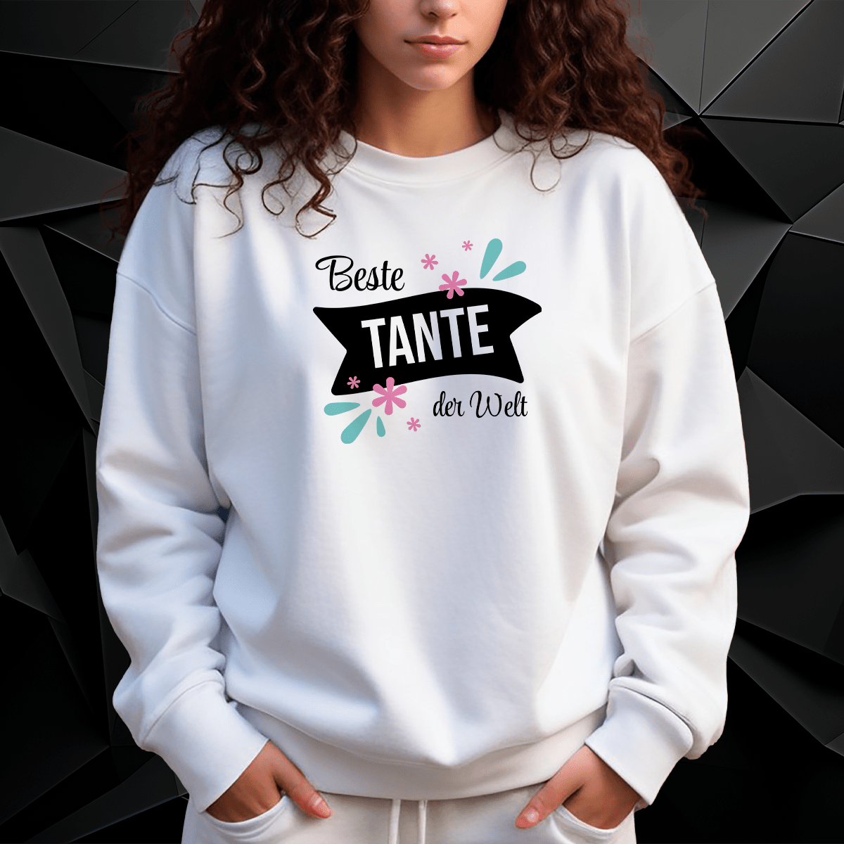 Personalisiertes Damen-Sweatshirt mit eigenem Aufdruck TANTE Geschenk für Tante