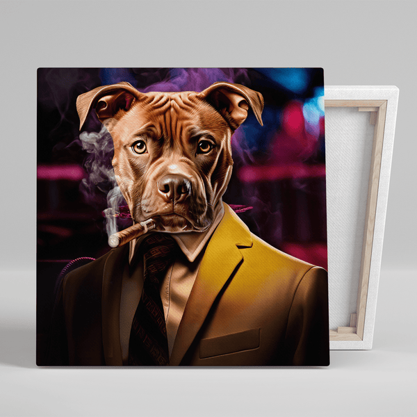 Porträt Hundes im Anzug - Druck auf Leinwand, personalisiertes Geschenk - Adamell.de