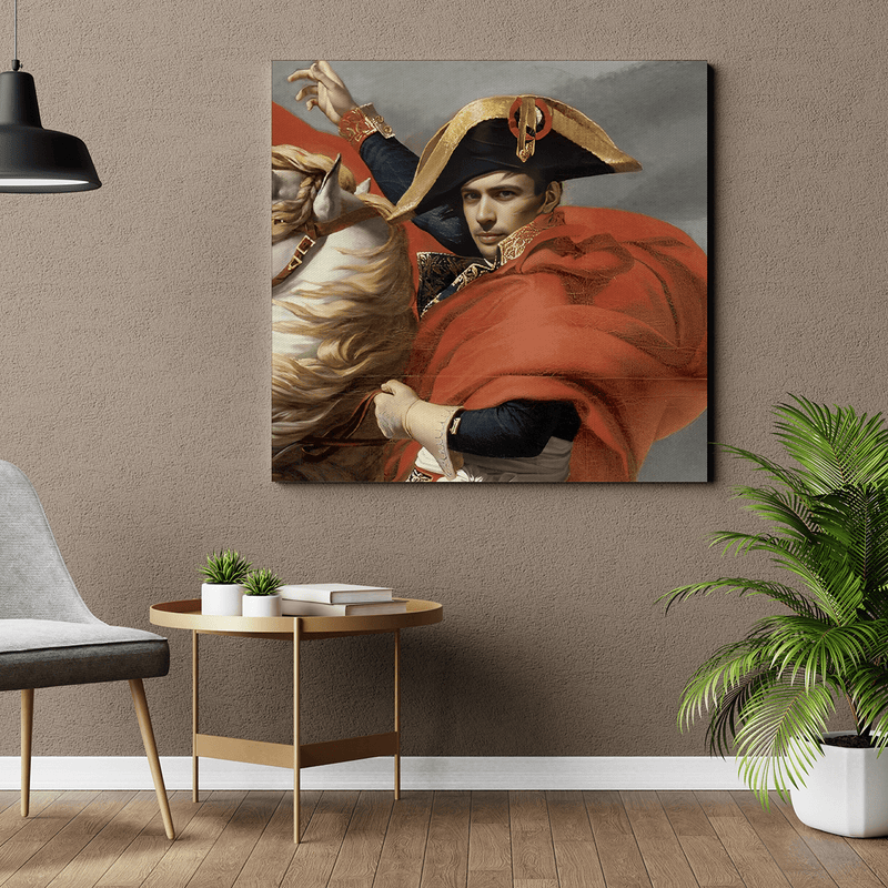 Quadratisches Porträt von Napoleon - Druck auf Leinwand, personalisiertes Geschenk für Mann - Adamell.de