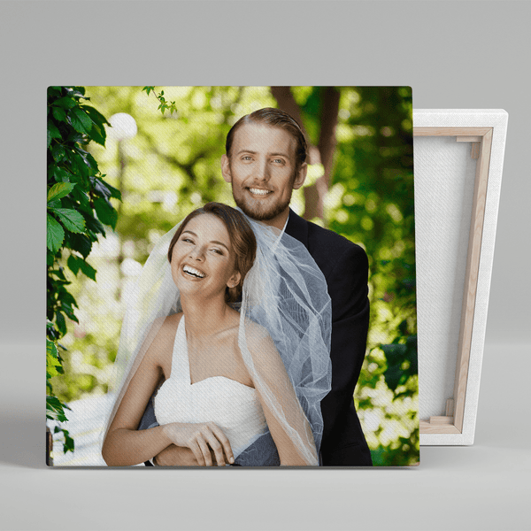 Unser Hochzeitsfoto - Druck auf Leinwand, personalisiertes Geschenk für Paar - Adamell.de