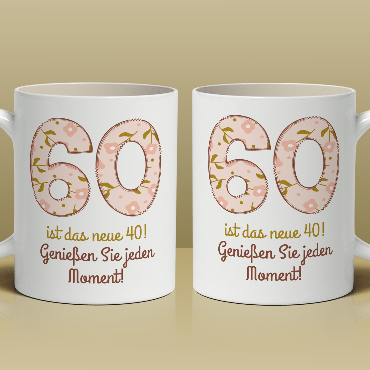 60 ist das neue 40 - 1x bedruckte Tasse, personalisiertes Geschenk