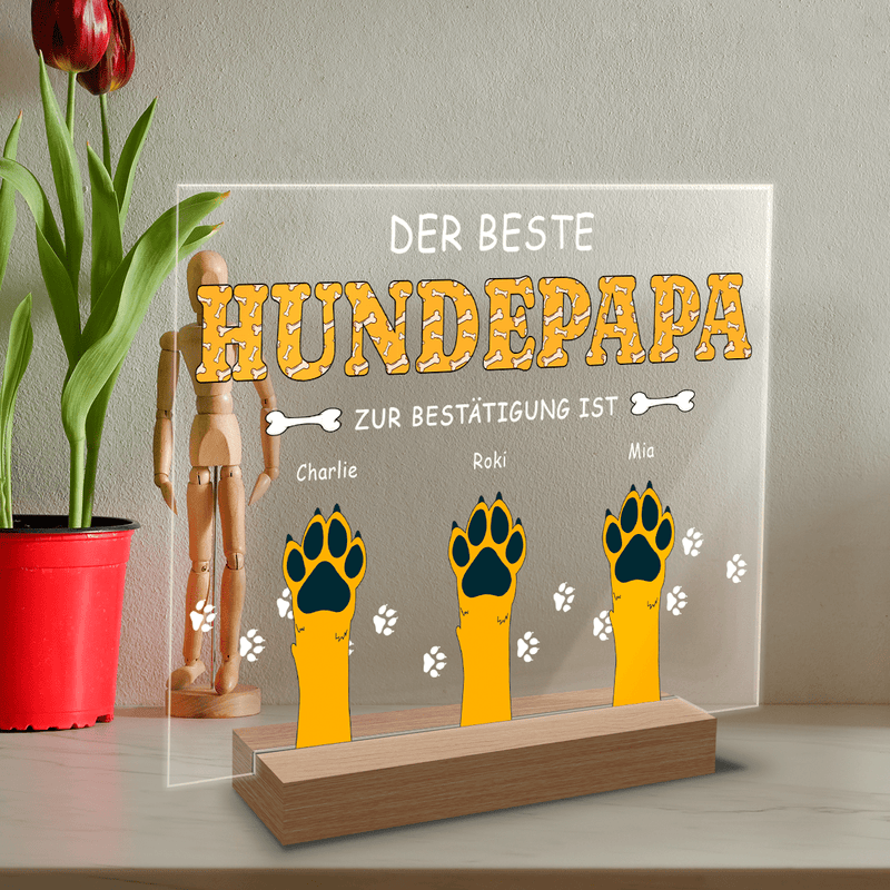 Bester Hundevater - Druck auf Glas, personalisiertes Geschenk für Hundeliebhaber - Adamell.de