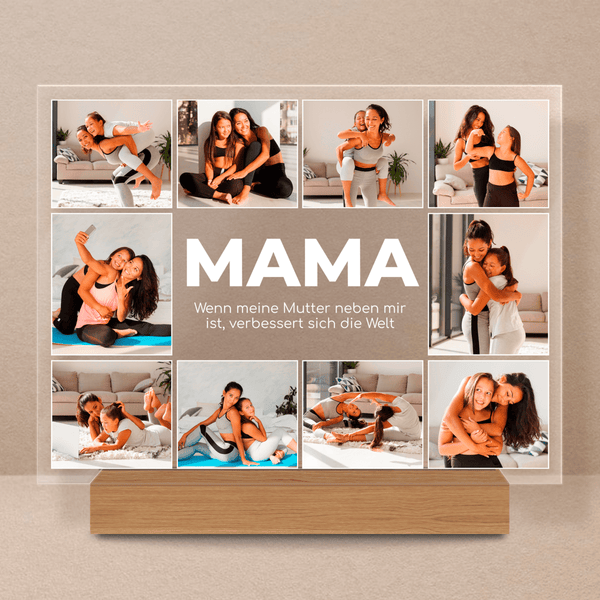 Collage aus 10 Fotos für Mama - Druck auf Glas, personalisiertes Geschenk für Mutter - Adamell.de