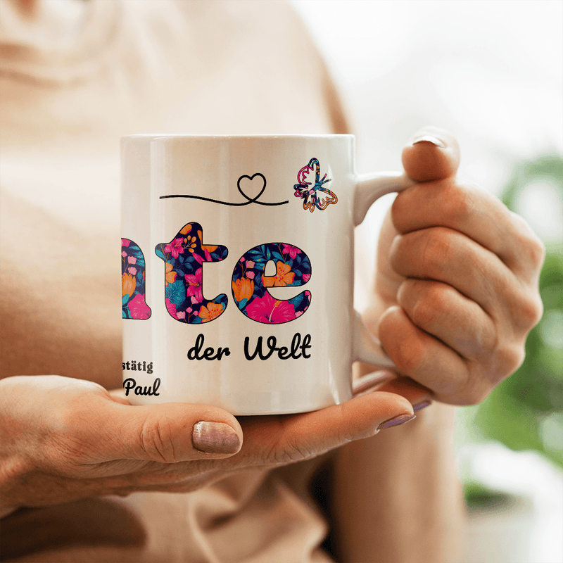 Coolste Tante - 1x Bedruckte Tasse, personalisiertes Geschenk für Tante - Adamell.de