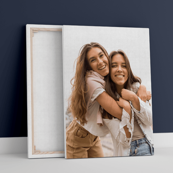 Ein Foto zusammen mit Schwester - Druck auf Leinwand, personalisiertes Geschenk für Schwester - Adamell.de