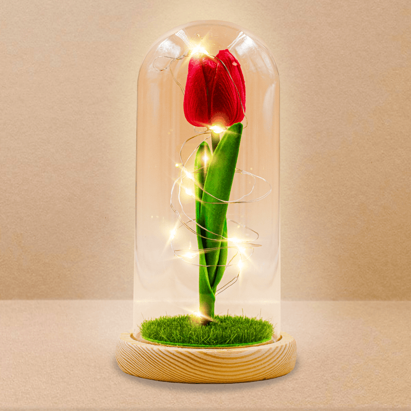 Ewige Tulpe im Glas LED - ewige Blume - Adamell.de