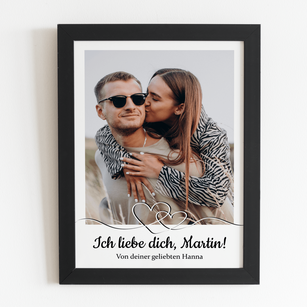 Für geliebten Menschen - Druck auf Glas, personalisiertes Geschenk