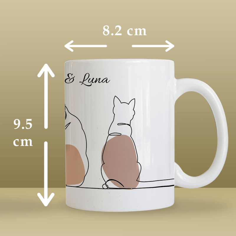 Grafik Katze + Aufschrift - 1x Bedruckte Tasse, personalisiertes Geschenk - Adamell.de