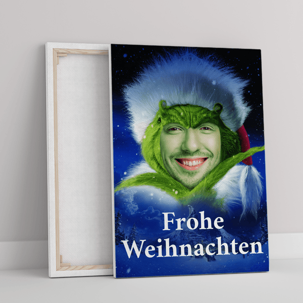 Grinch-Grafiken - personalisiertes Weihnachtsgeschenk auf Leinwand für Mann - Adamell.de