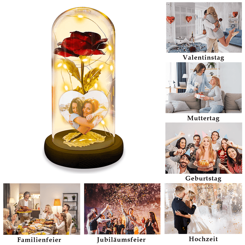 LED-Rose für die Ewigkeit mit individuellem Aufdruck + Kostenlose Geschenke - Adamell.de