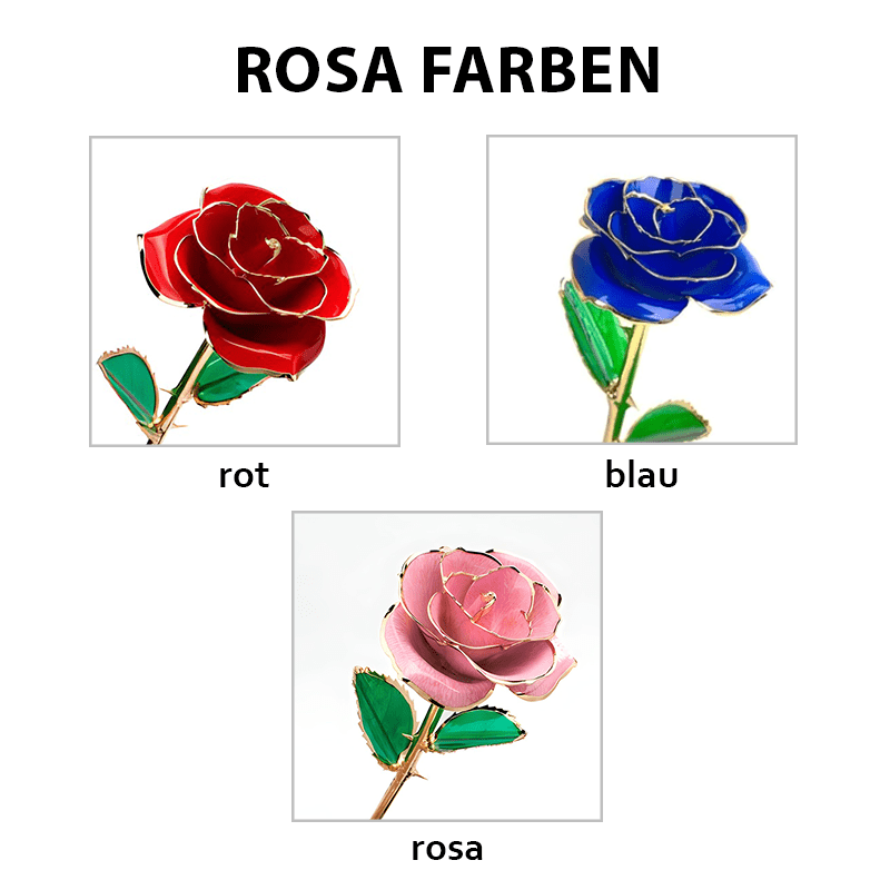 Rosa Rose in 24 Karat Gold gehüllt + Kostenlose Geschenke enthalten - Adamell.de