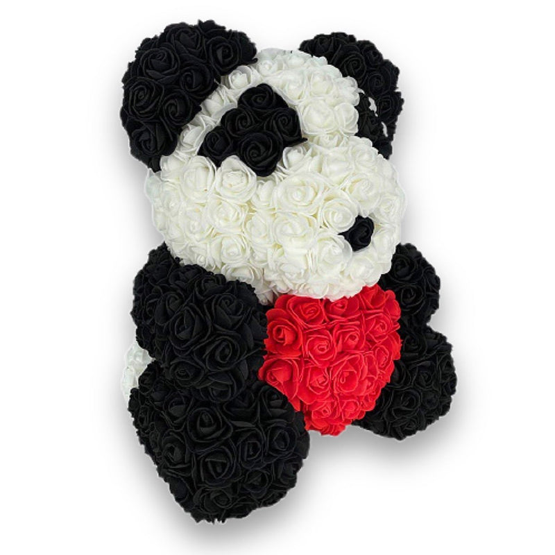 Rosenbär Panda mit Herz 40cm, Geschenk für frauen, freundin, mama, valentinstag, geburstag, weihnachtsgeschenke, muttertagsgeschen, Weltfrauentag - Adamell.de