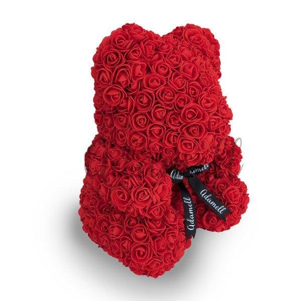 Rosenbär Roter mit Schleife 40cm, Geschenk für frauen, mama, valentinstag, geburstag, weihnachtsgeschenke, muttertagsgeschen, Weltfrauentag - Adamell.de