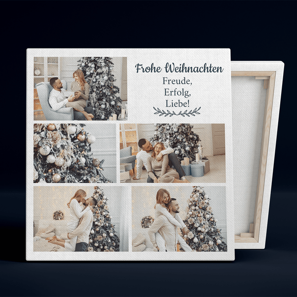 Weihnachtliche Collage - Druck auf Leinwand, personalisiertes Geschenk für Paar - Adamell.de