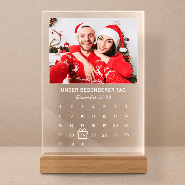 Weihnachts-Fotokalender - Druck auf Glas, personalisiertes Geschenk für Paar - Adamell.de