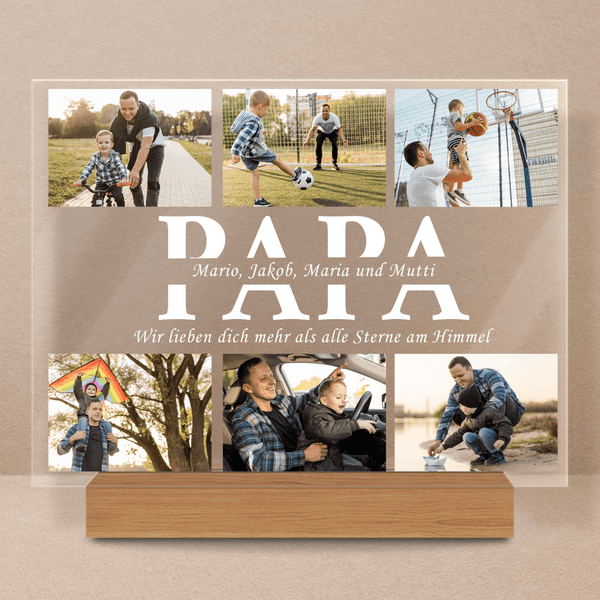 Wir lieben dich, Papa - Druck auf Glas, personalisiertes Geschenk für Papa - Adamell.de