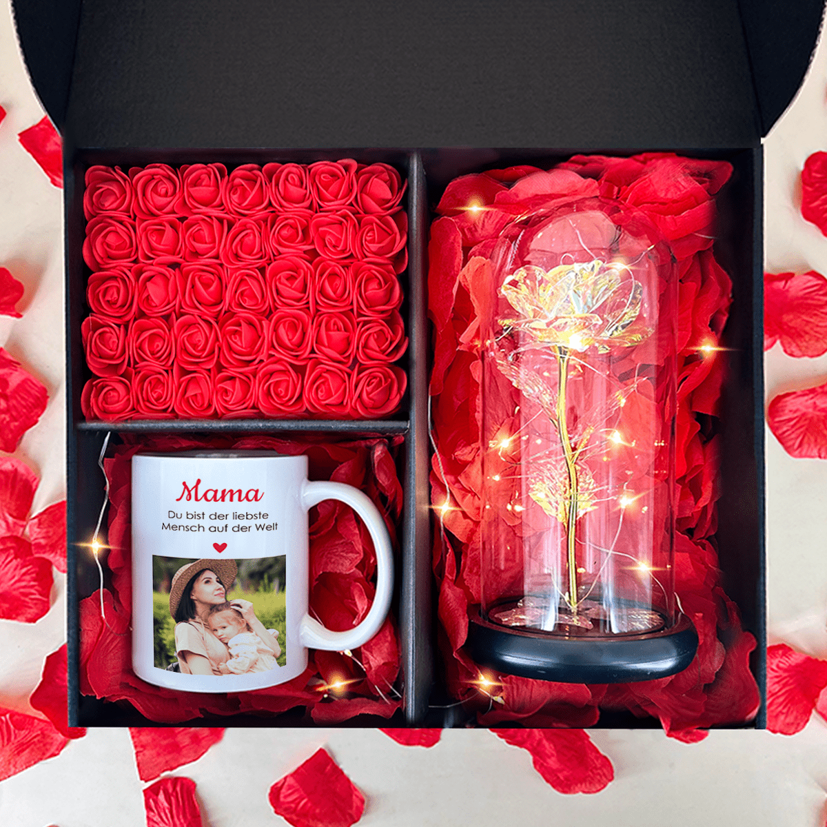 BOX Kristall ewige Rose + Tasse - Adamell.de