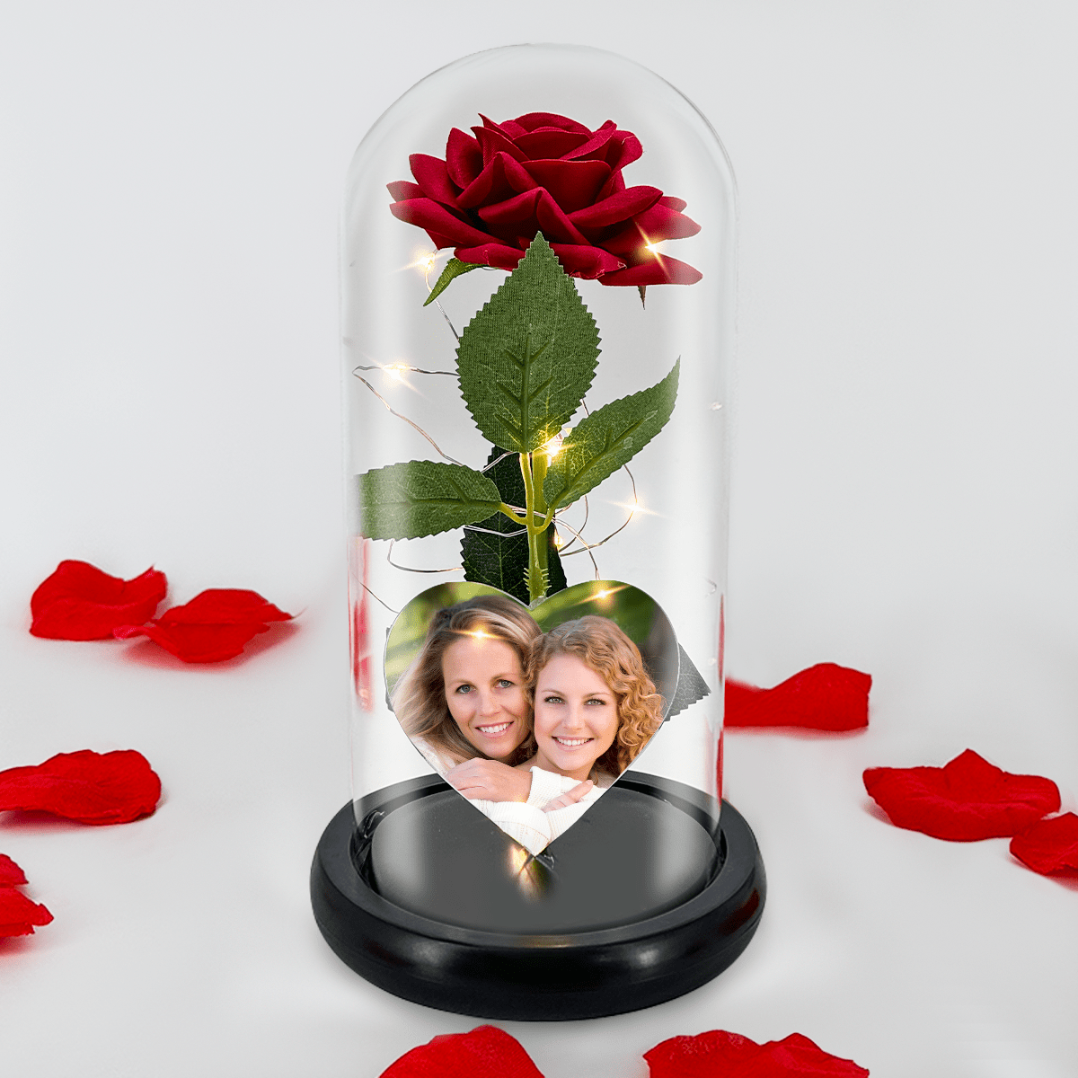 Ewige Rose im glas mit Aufdruck - Adamell.de