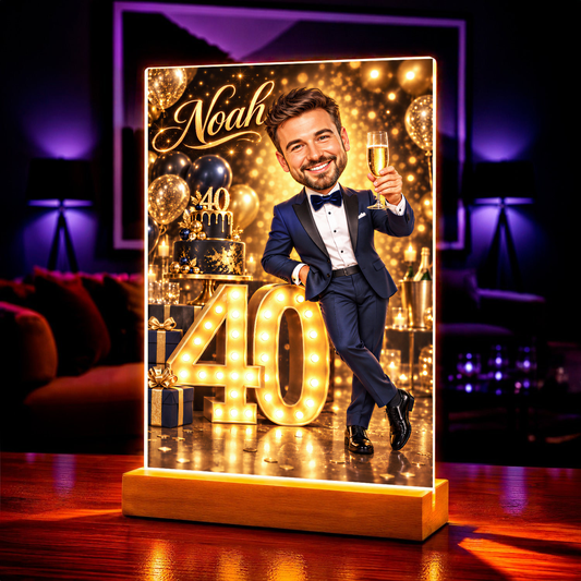 Geschenk zum Geburtstag für Ihn – Porträt auf Acrylglas "Stern des Abends"