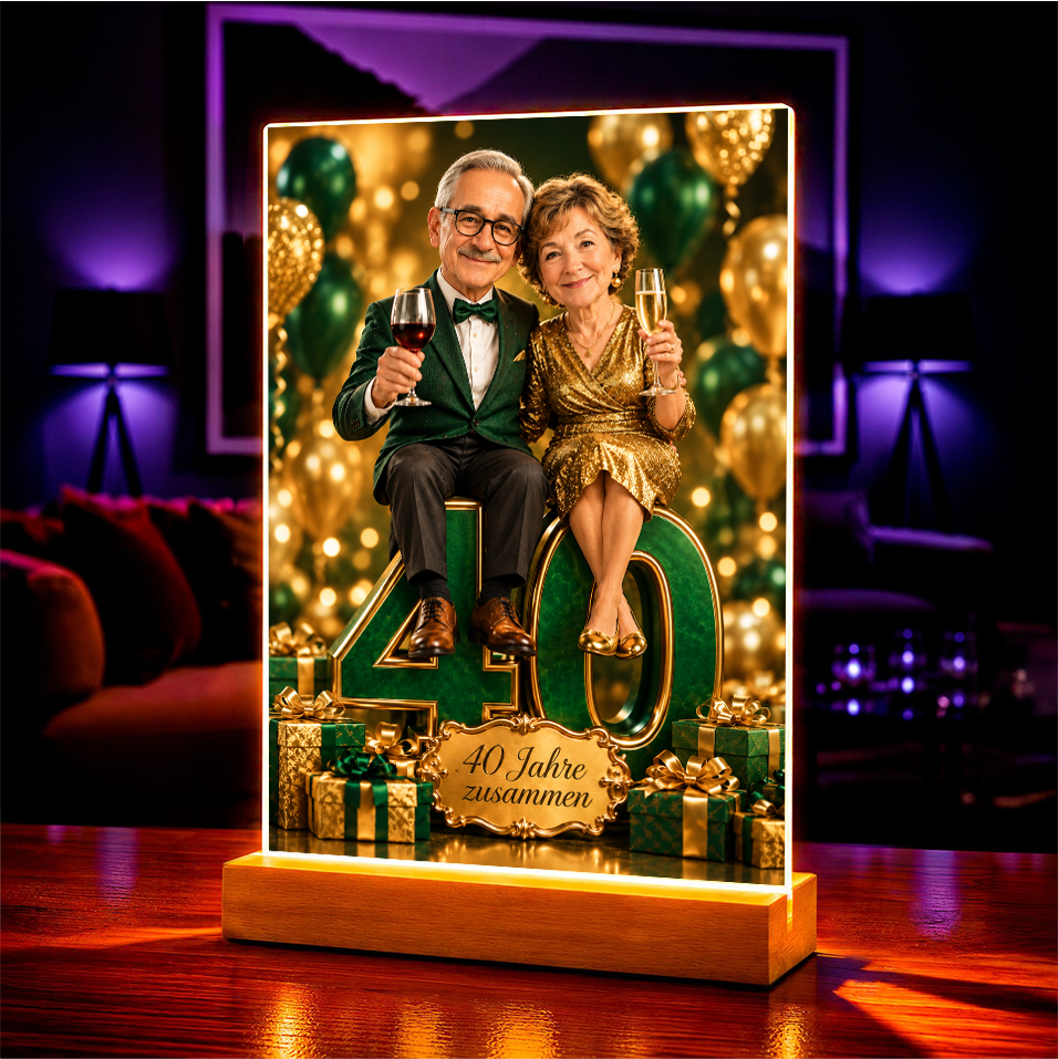 Geschenk zum Jahrestag für Paare – Porträt auf Acrylglas "Gemeinsame Jahre"