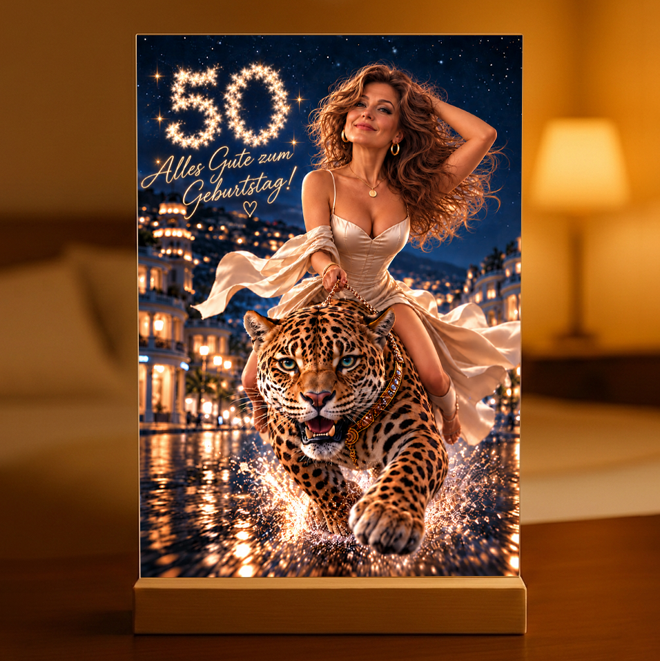 Geschenk zum Geburtstag für Sie – Porträt auf Acrylglas "Wilde Energie"