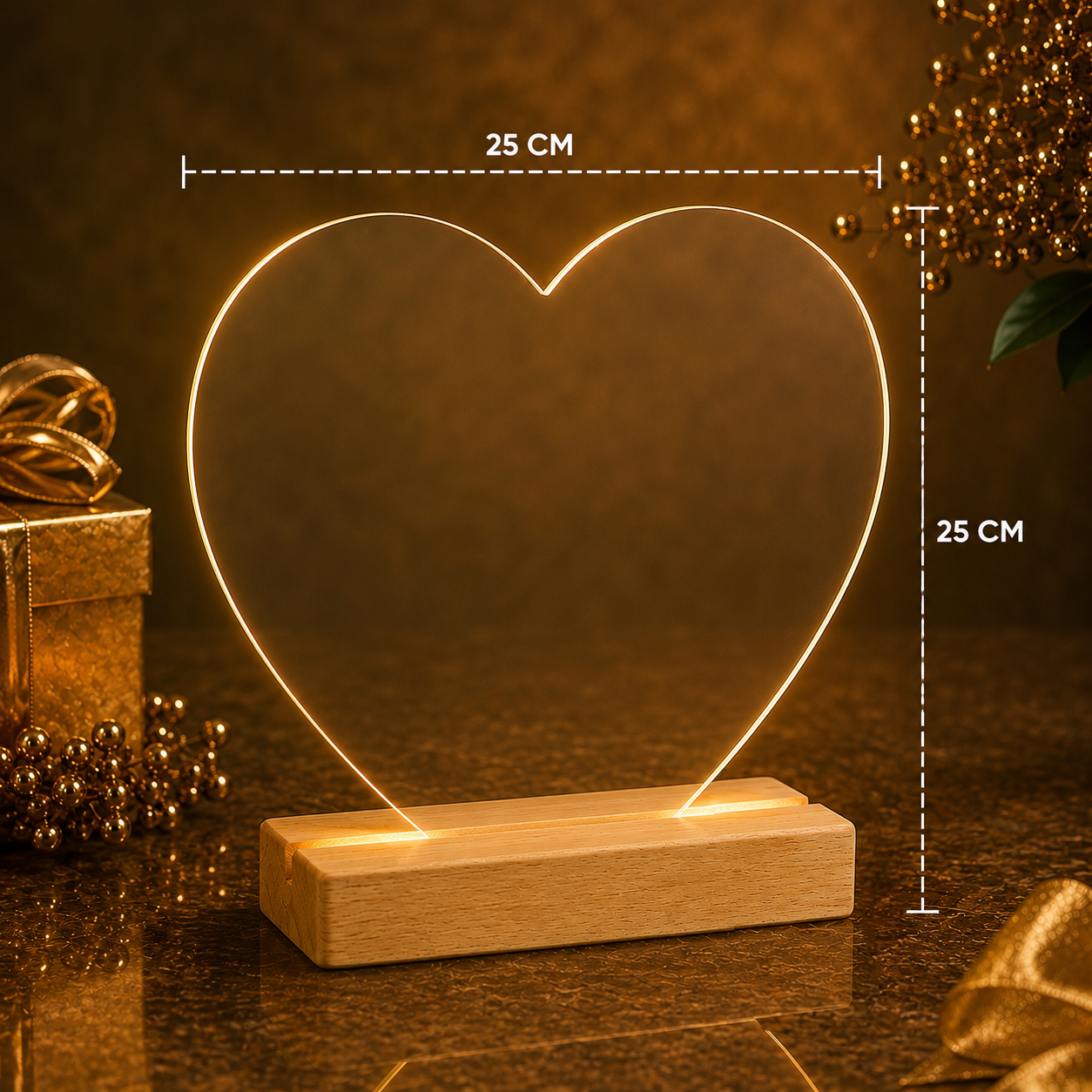 Clipart für den Valentinstag - Druck auf Glas Herz, personalisiertes Geschenk für Paare