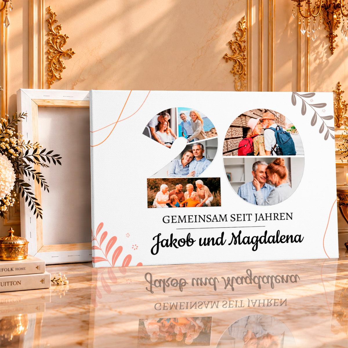 Fotocollage auf Leinwand 20 gemeinsame Jahre — Jahrestag Geschenk