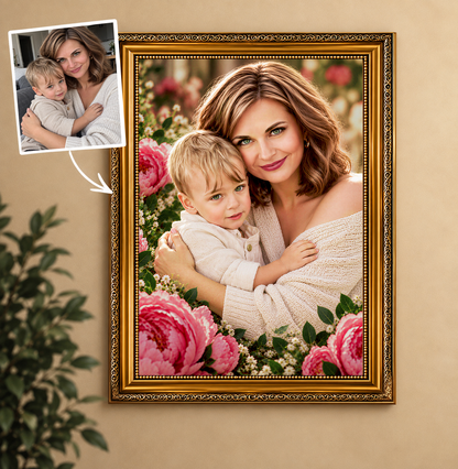 Fotoleinwand Porträt Mutter und Kind — Geschenk für Mama