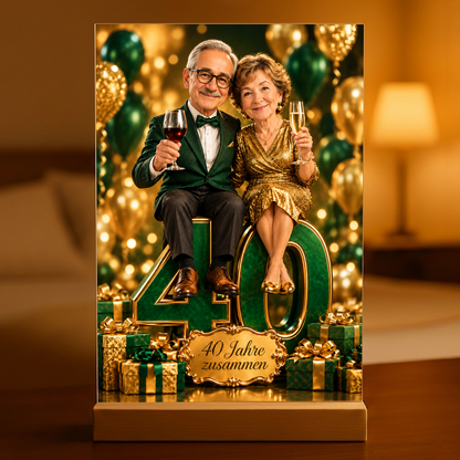 Geschenk zum Jahrestag für Paare – Porträt auf Acrylglas "Gemeinsame Jahre"