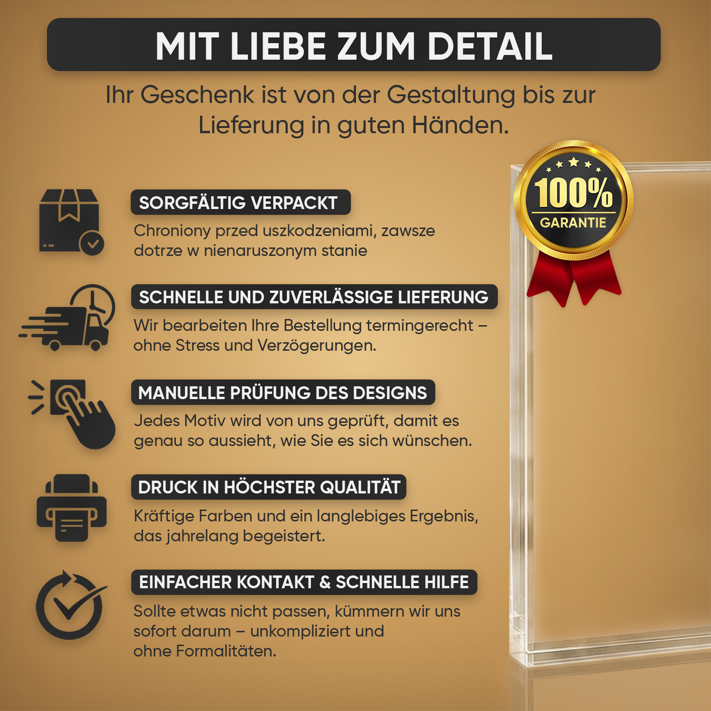 Dankeschön - Druck auf Glas, personalisiertes Geschenk für Lehrer