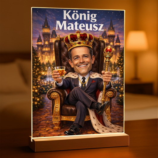 Du bist der König - Druck auf Glas, personalisiertes Geschenk für Mann