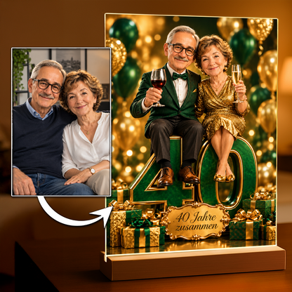 Geschenk zum Jahrestag für Paare – Porträt auf Acrylglas "Gemeinsame Jahre"
