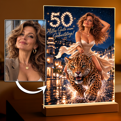 Geschenk zum Geburtstag für Sie – Porträt auf Acrylglas "Wilde Energie"