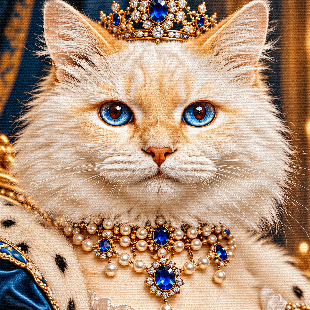 Fotoleinwand Porträt Die königliche Katze — Geschenk für Katzenliebhaber