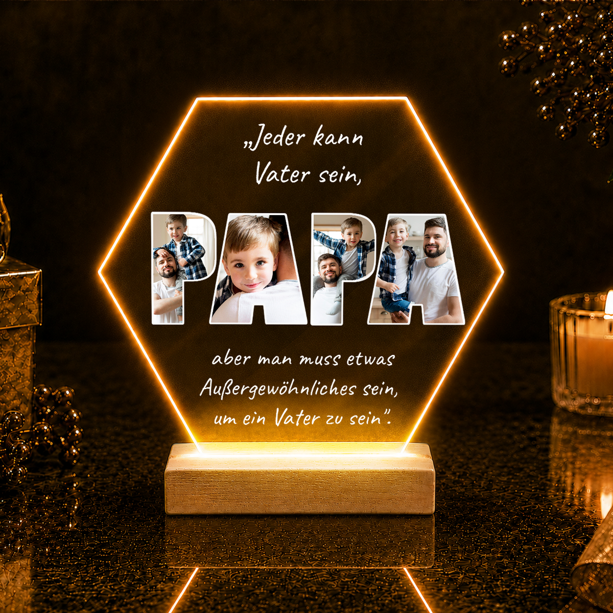 Inschrift Papa Collage – Foto auf Acrylglas für Papa