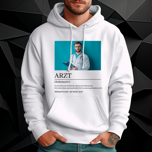 Personalisiertes Herren-Sweatshirt mit eigenem Aufdruck BESTE ARZT - Geschenk für Arzt