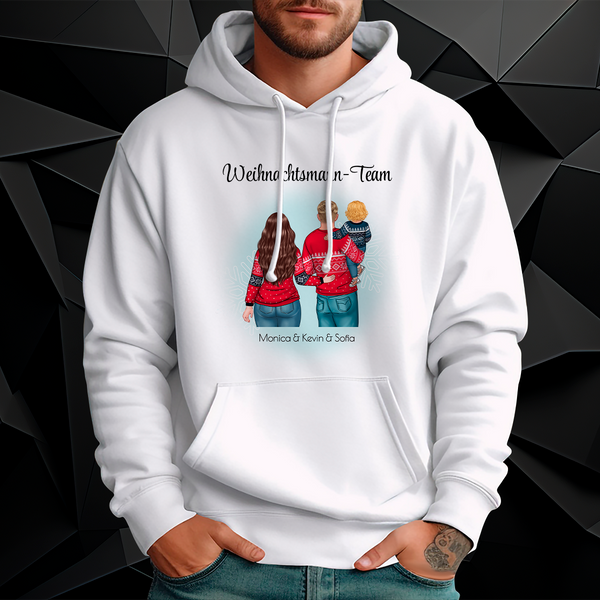 Personalisiertes Herren Sweatshirt mit eigenem Aufdruck WEIHNACHTSMANN-TEAM - Geschenk für Papa