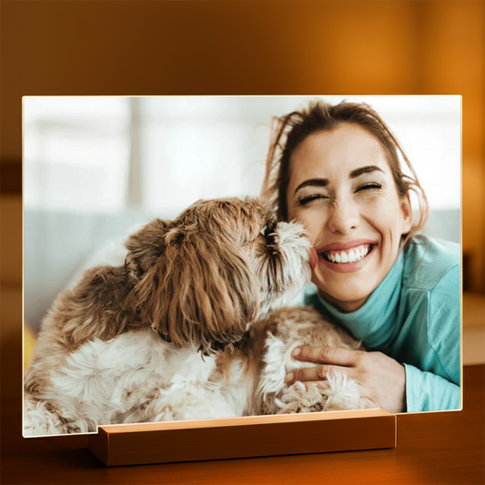 Fotografie mit Hund - Druck auf Glas, personalisiertes Geschenk