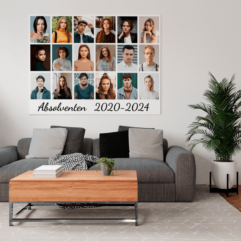 Absolventen-Collage - Druck auf Leinwand, personalisiertes Geschenk zum Jahresende - Adamell.de