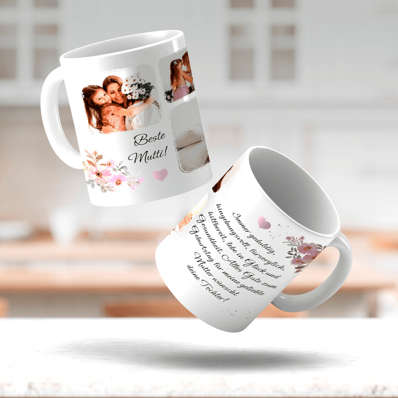 Alles Gute lieben Mama - 1x bedruckte Tasse, personalisiertes Geschenk für Mama - Adamell.de