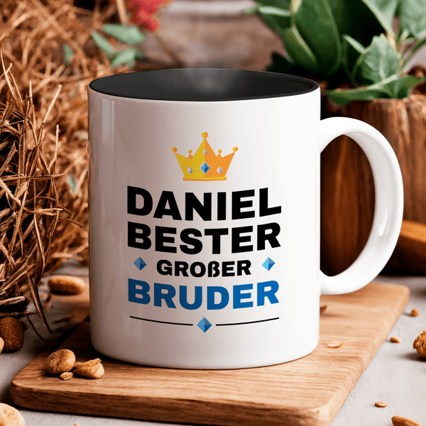 Älterer Bruder - 1x bedruckte Tasse, personalisiertes Geschenk für Bruder - Adamell.de