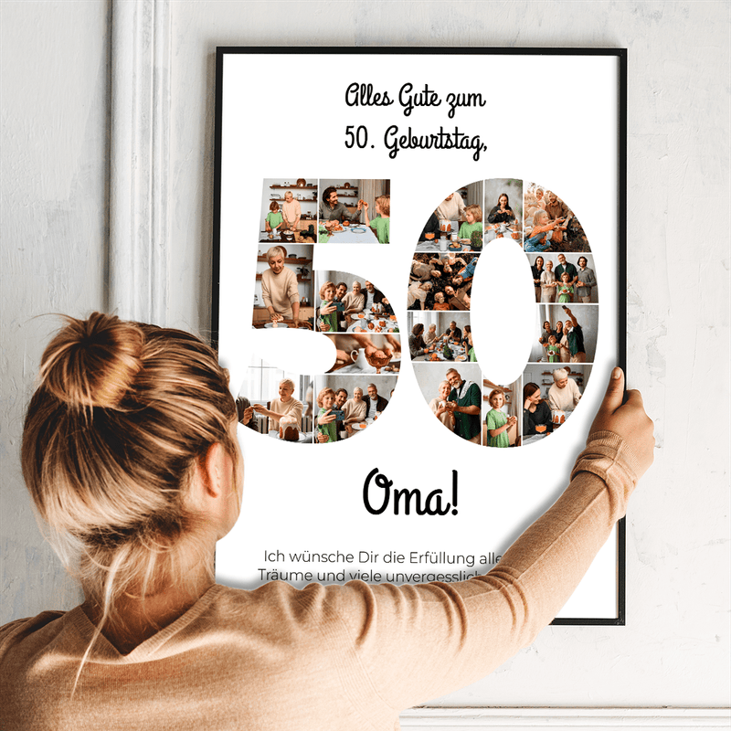 Anlässlich seines 50. Geburtstages - Poster, personalisiertes Geschenk für Oma - Adamell.de