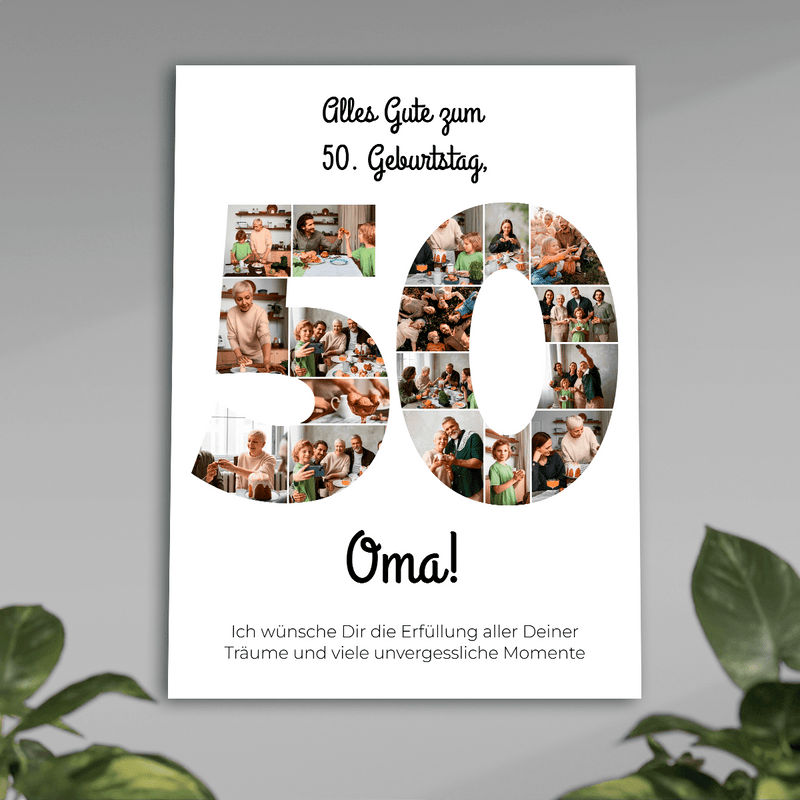 Anlässlich seines 50. Geburtstages - Poster, personalisiertes Geschenk für Oma - Adamell.de