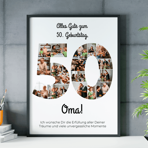 Anlässlich seines 50. Geburtstages - Poster, personalisiertes Geschenk für Oma - Adamell.de