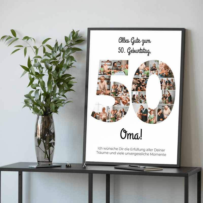 Anlässlich seines 50. Geburtstages - Poster, personalisiertes Geschenk für Oma - Adamell.de