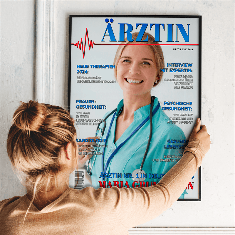 Ärztin - Poster, personalisiertes Geschenk für Arzt - Adamell.de